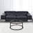 Parker 35" Glass And Steel Round Coffee Table-183595503