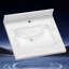 24 po X P 22 po D Comptoir de salle de bain rectangulaire en marbre blanc cultivé