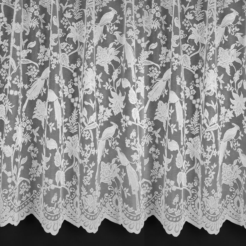 Bessie Lace Semi Sheer Curtain Single Panel, 400cm Width x 137cm Drop