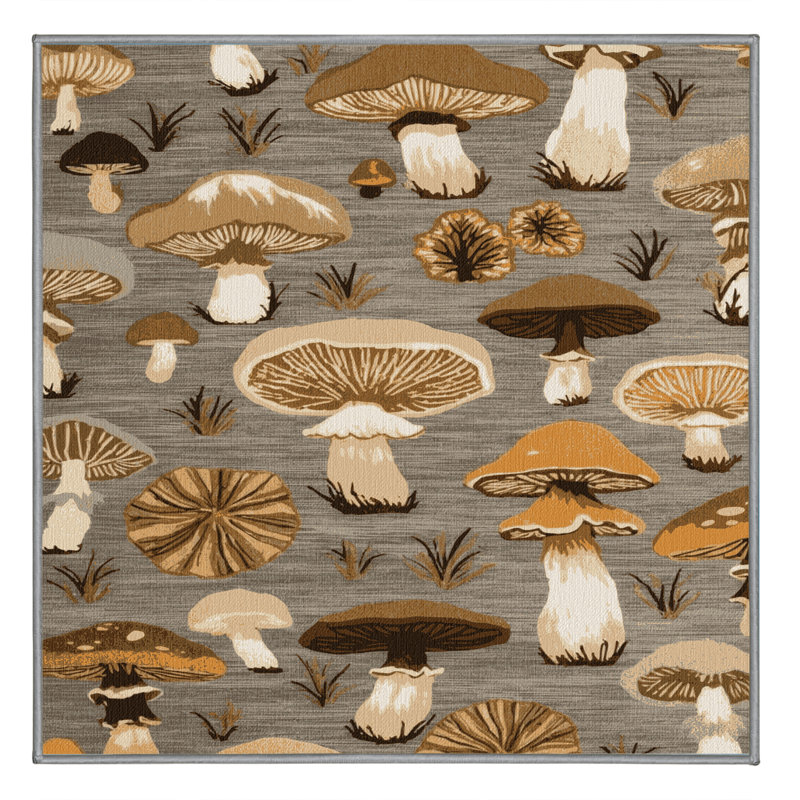 Tapis brun lavable à la machine, Carré 5 pi