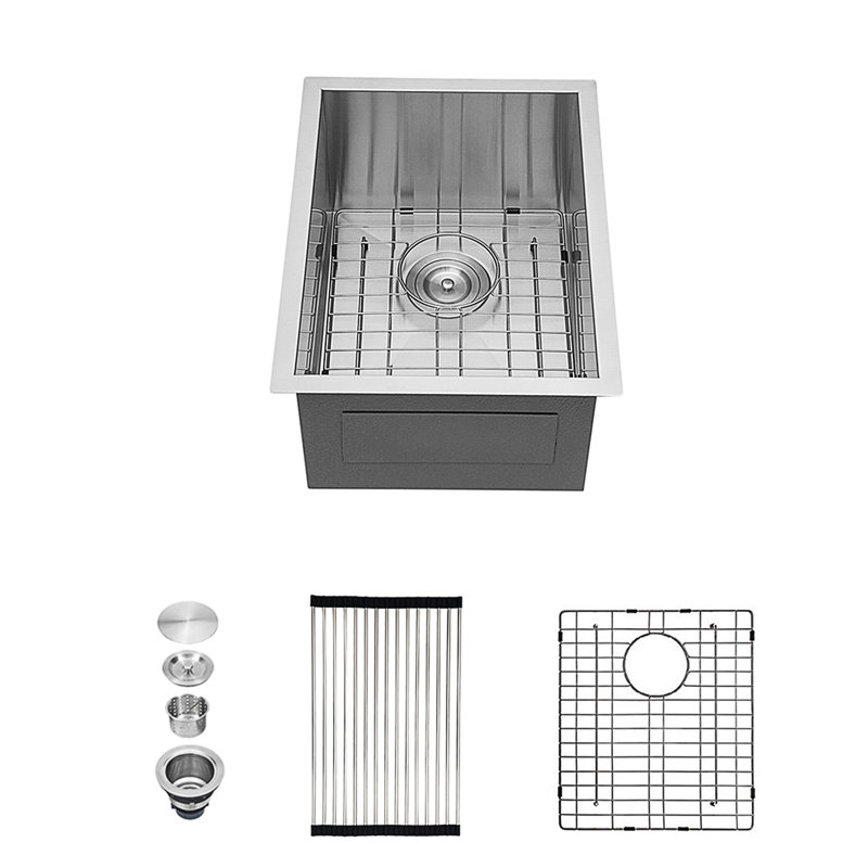 Évier de cuisine encastré 15 po - évier de cuisine encastrable 15 po x 20 po x 9 po en acier inoxydable de calibre 18