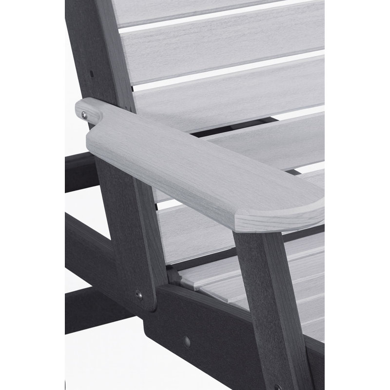 HDPE Outdoor Chaise Lounge Chair In Light Gray and Black, Light Gray/Black