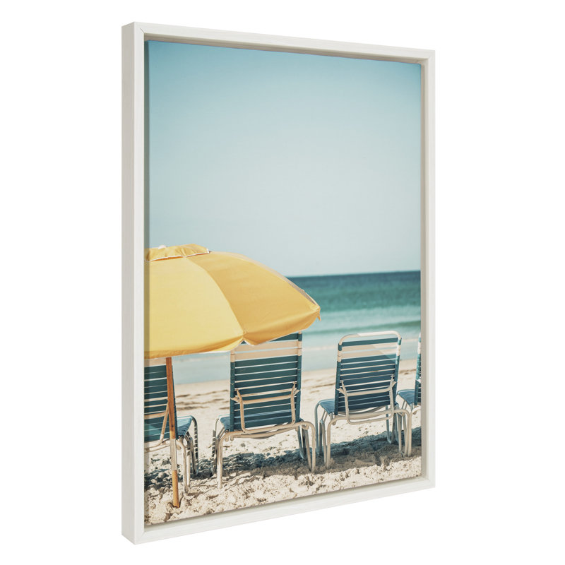 «Yellow Umbrella 2» par Alicia Bock, reproduction d'art sur toile encadrée