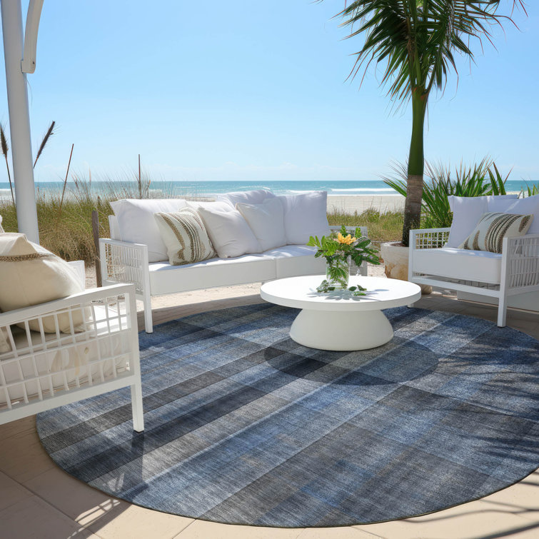 Kinslee Washable Plaid Indoor / Outdoor Rug
