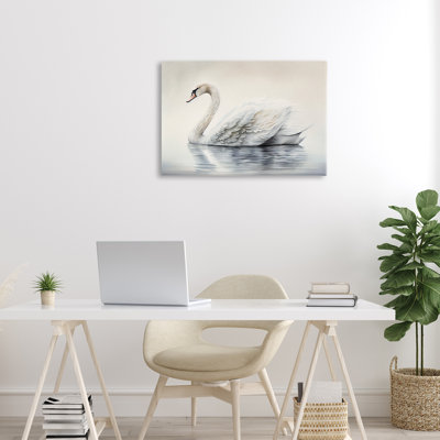 Elegant Floating Swan Canvas, design by Sasha
