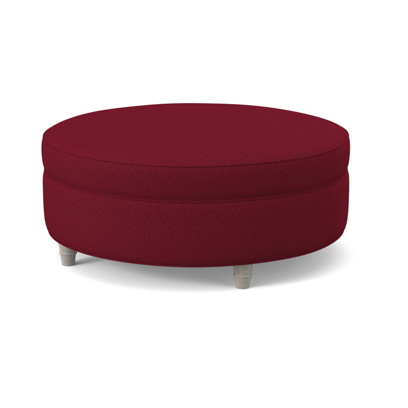 Repose-pieds rond 38 po Duke, Rouge Margaret, Bisque
