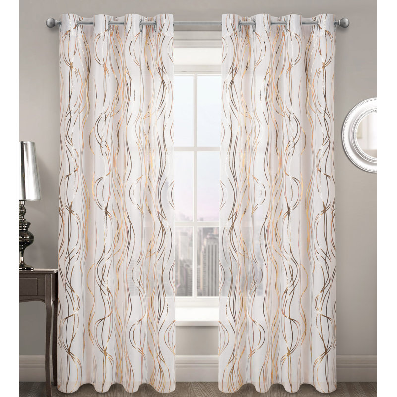 Arlisha Polyester Standard Curtain Panel, Cream