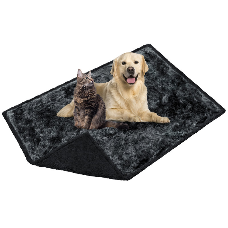 Sherpa en fausse fourrure, 40 po x 60 po, Noir Tie-Dye