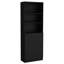 Bibliothèque de salon noire 3 pièces - spacieuse et polyvalente, 8 tablettes ou plus, 11,7 po x 24,7 po x 71,1 po, bois 3 élégantes et modernes, l 24,7 po x P 11,7 po, H 71,1 po, avec portes