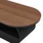 Table basse industrielle ovale, table basse 47,24 po avec tiroir de rangement, table centrale en métal noir-894379573-894379572