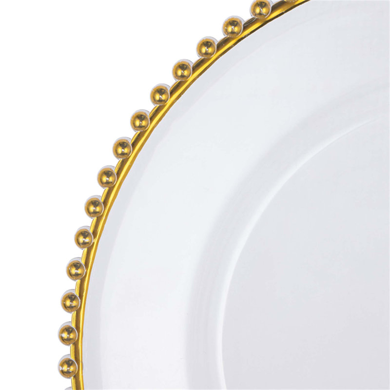 Paquet de 8 plaques de présentation en plastique durables, d'un diamètre de 13 pouces, parfaites pour les tables élégantes et pour protéger la porcelaine fine.