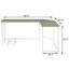Bureau d'ordinateur en L gris et blanc pour maximiser l'espace requis