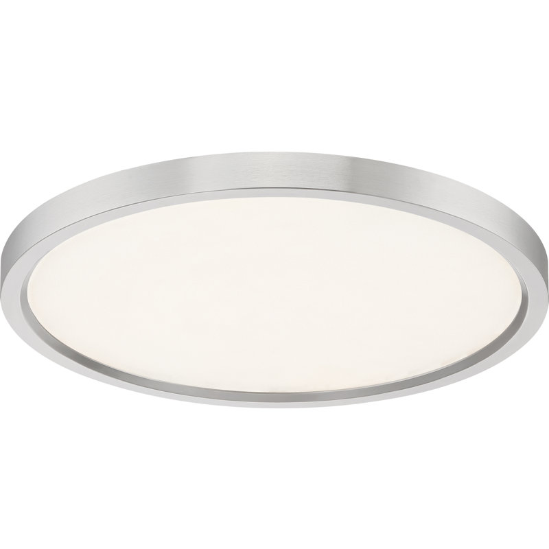 Mechra Acrylic LED Flush Mount, Brushed Nickel, 1.25" H x 22" W x 22" D