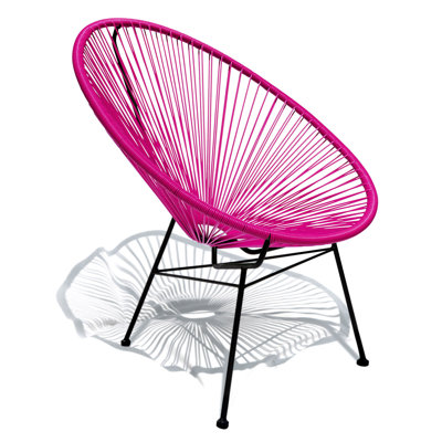 Chaise de patio d'extérieur en vinyle Acapulco avec cadre (ensemble de 2)