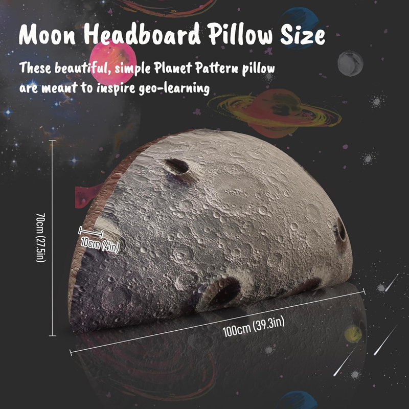 Novelty Backrest Cushion, Brown Moon Print