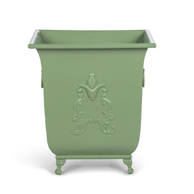 Grand Scroll Planter, Antiqued White