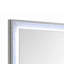 Miroir de commode Soha, garniture de strass avec DEL, blanc ultrabrillant 38 x 38