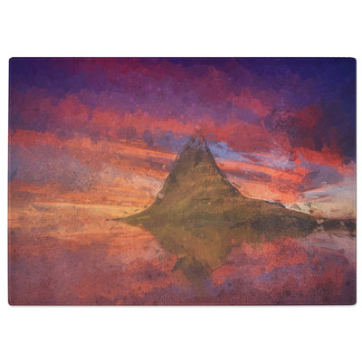 Tempered Glass Sunset over the Rock Chopping Board