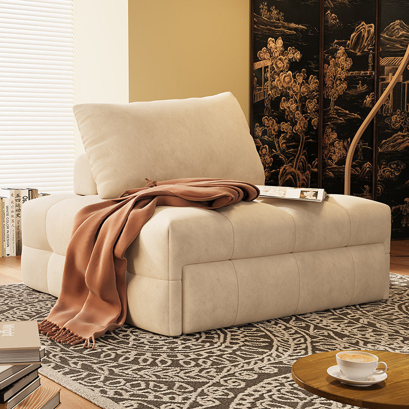 Nia Single Sofa Bed, Mini Sofa Bed - Cream, 147cm, Velvet