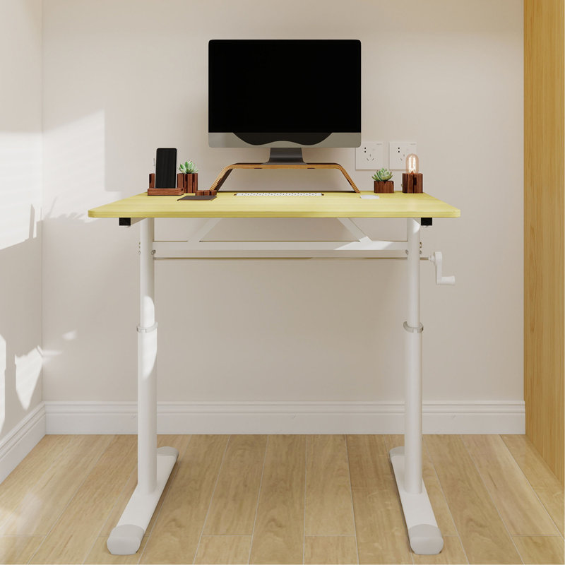 Bureau d'étude réglable adapté aux enfants et aux adultes, bureau à domicile multifonctionnel réglable en hauteur, design compact, dimensions du bureau: 60 cm x 80 cm, cadre avec tablette