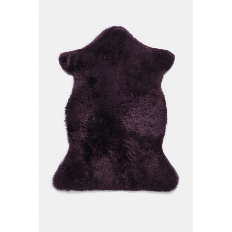 Slyvia Solid Colour Sheepskin Area Rug, Novelty 75cm x 100cm