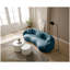 Canapé moderne incurvé moderne en tissu bouclé bleu, canapé surdimensionné en demi-lune de 93,6 po pour le salon