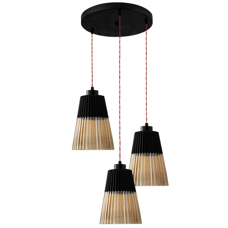Luminaire suspendu conique à 3 lumières Aidrick