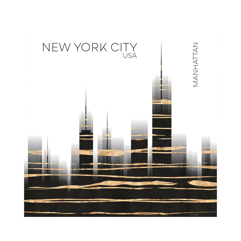 Urban Art NYC Skyline by Melanie Viola - Print on Canvas, Wrapped Canvas, 93.98cm H x 93.98cm W x 3.81cm D