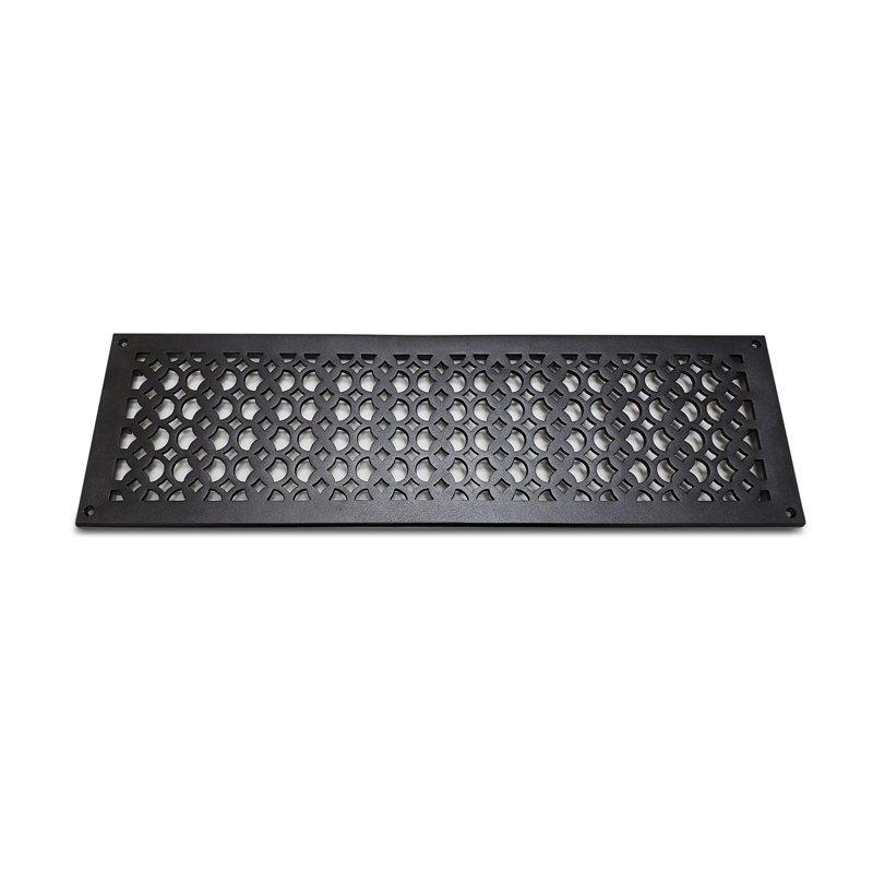 Grille murale en métal, Noir, 8 po x 24 po