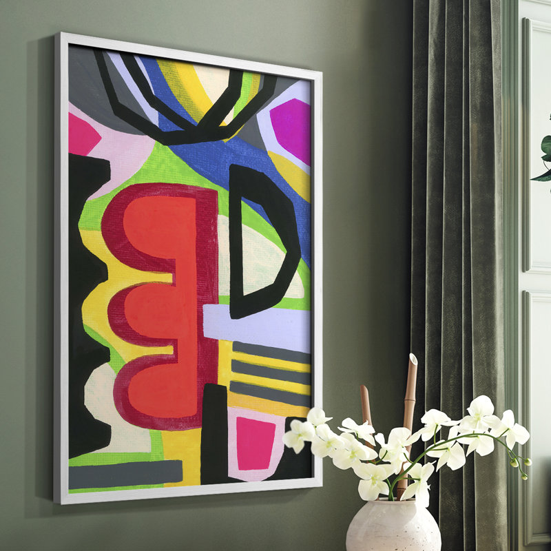 «Bold Shape Shift I», reproduction encadrée - bois massif, Blanc, H 20 po x l 16 po