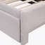 Lit de jour simple tapissier en L rembourré avec couchette escamotable, beige-219843435