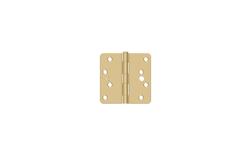 Charnière à rayon 4 "x 4" x 1/4 "Deltana S44R44S, résidentiel en paire de laiton brossé