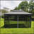 13x10 Outdoor Patio Gazebo Canopy Tent With Ventilated Double Roof And Mosquito net(Detachable Mesh Screen On All Sides)-112385235