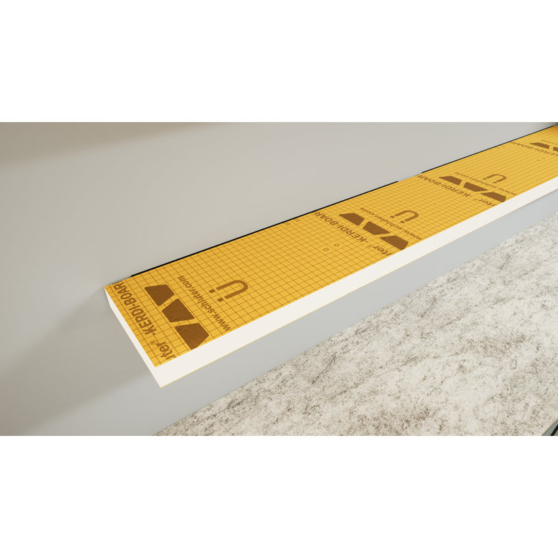 36in. × 10in. × 2in. Ready-to-Tile Free Floating Shelf with Orange  Board, 2" H x 36" W x 10" D