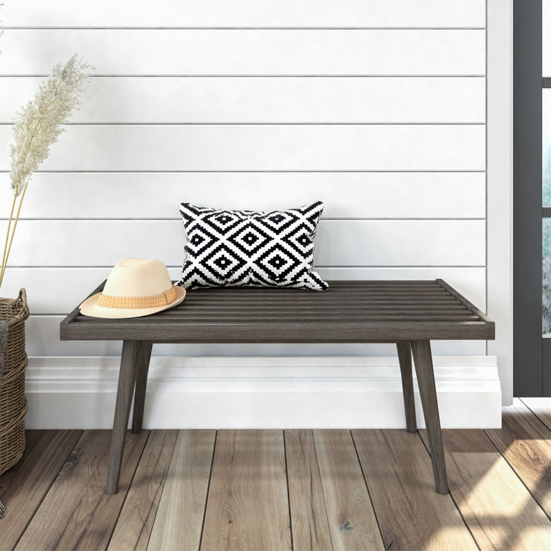 Levitus Wood Bench, Clay, 17.5" H x 41.25" W x 16.5" D