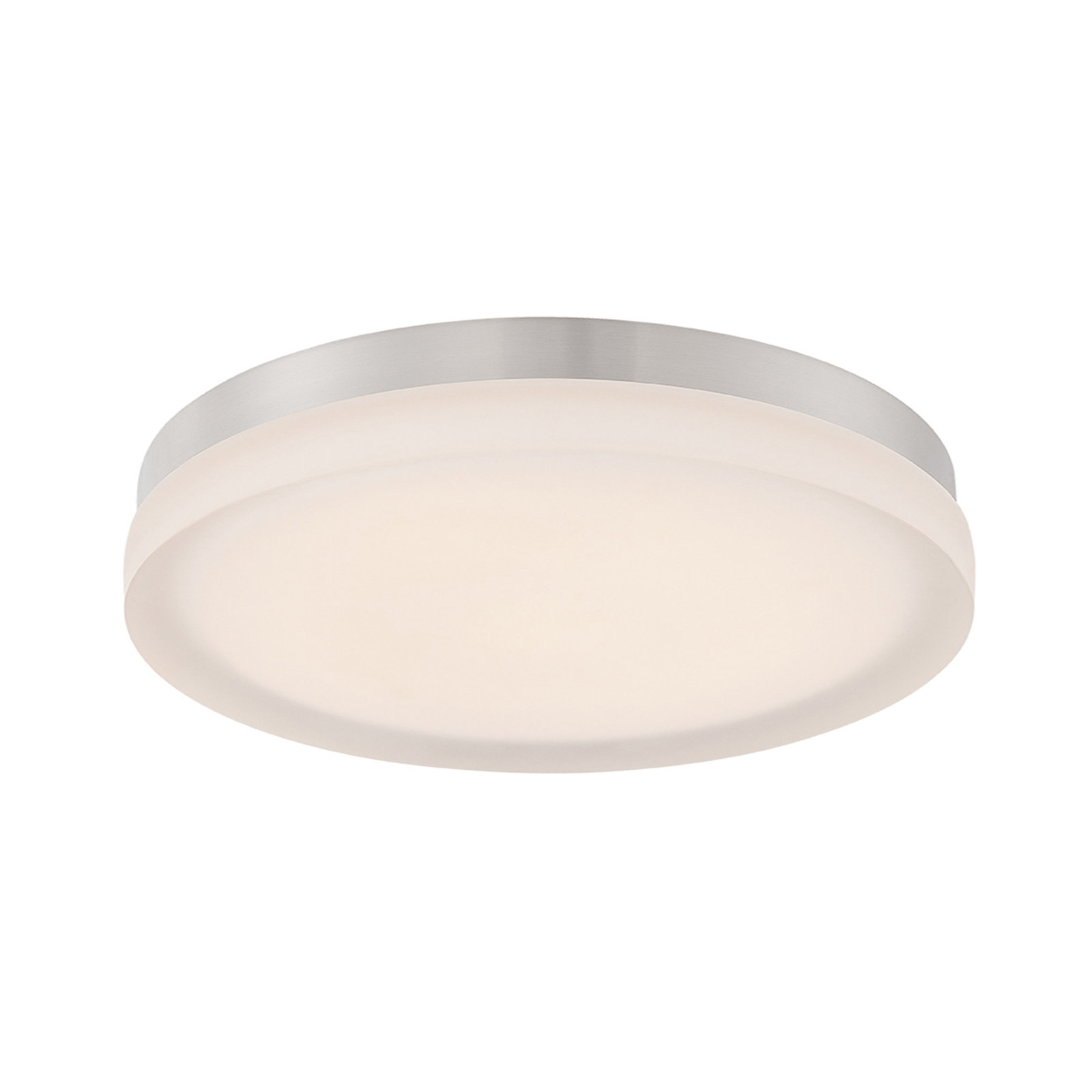 Single Light Glass LED Flush Mount, Titanium, 2.5" H x 11" W x 11" D, 2700K