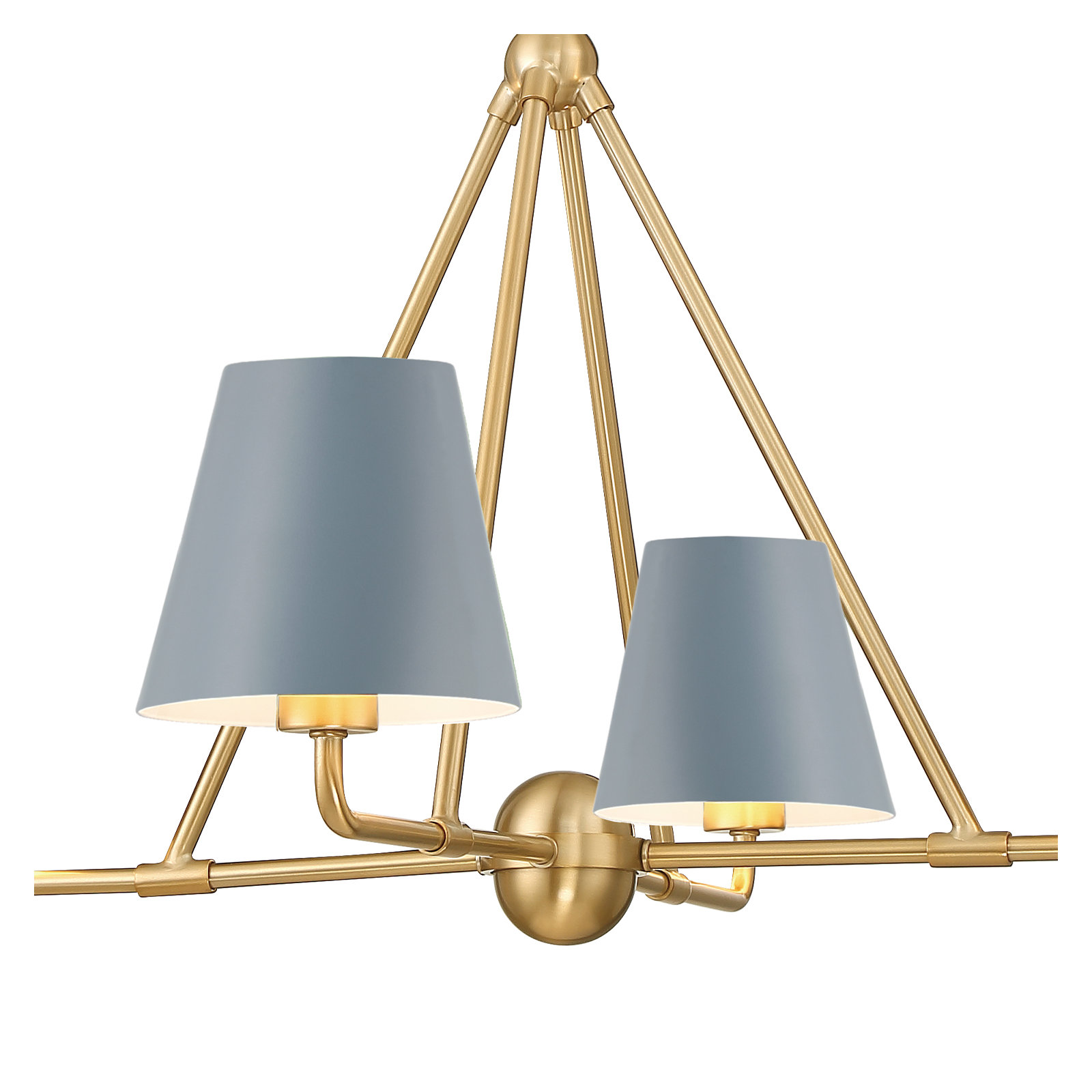 Kinston 4 - Light Shaded Classic Chandelier, Gold, Blue