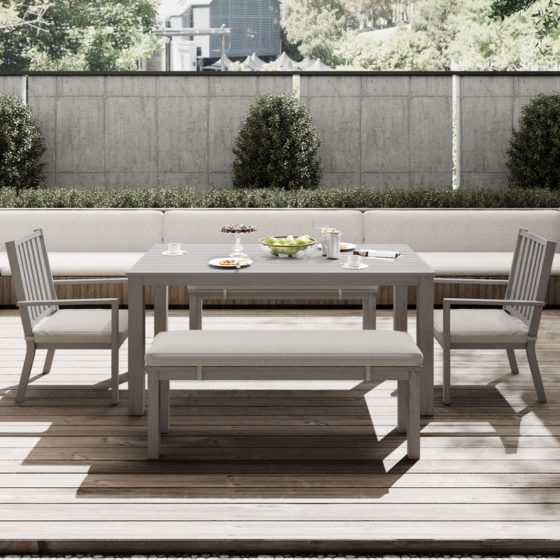 Ensemble repas de patio 5 pièces Deidre, Gris