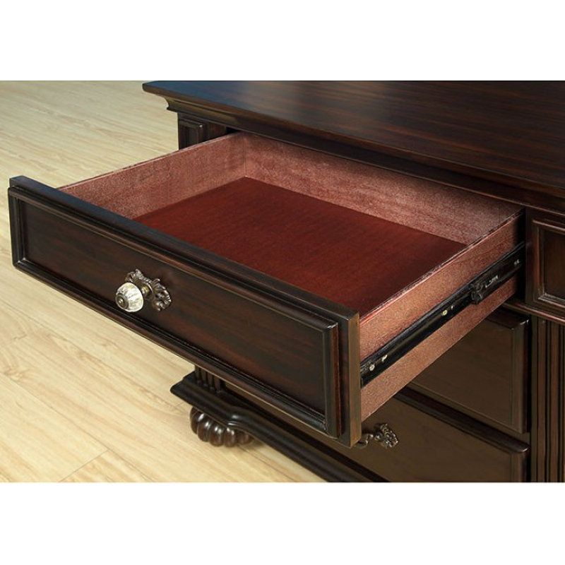 Table de chevet 3 tiroirs Abijah, Marron foncé