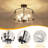 4 - Light Modern Glass Drum Semi Flush Mount Ceiling Light Fixture For Kitchen Bedroom Entryway Hallway-548194217