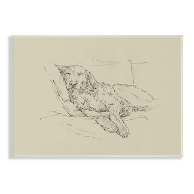 «Peaceful Resting Labrador», croquis au crayon, art mural par Ethan Harper