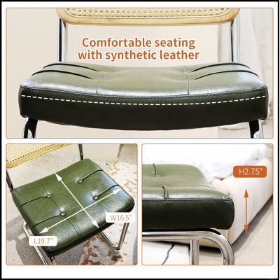 Ensemble de 2 chaises de salle à manger haut de gamme Nikki Collection, modernes, capitonnées, en velours, avec pieds dorés et garniture cloutée.