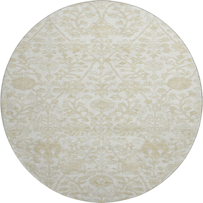 Premium Machine Washable Mayfield Arabesque Rug, Round 8'