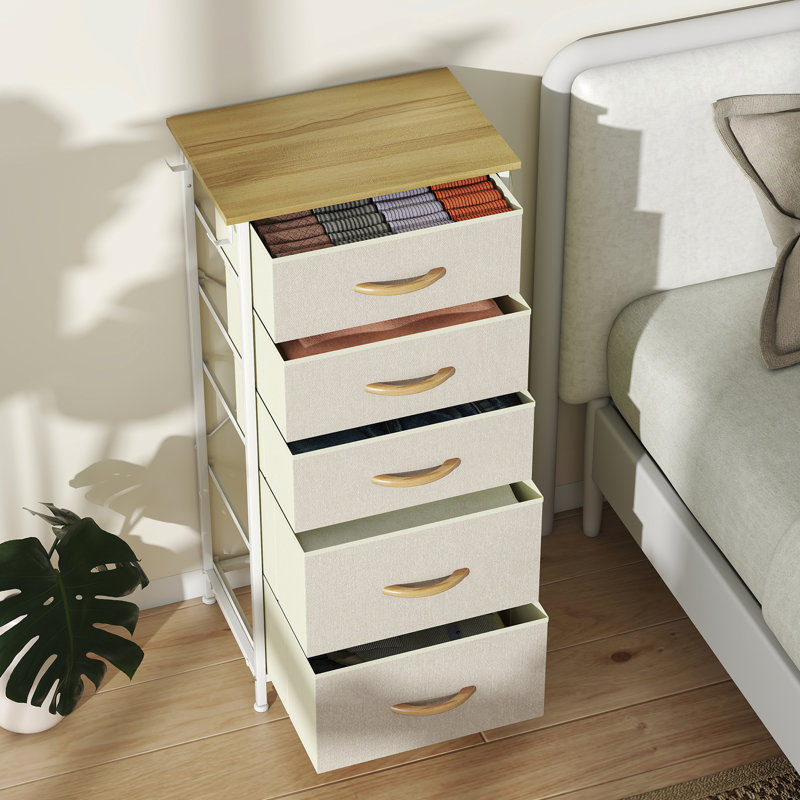 5 Drawer 45Cm W Chest Of Drawers, Beige