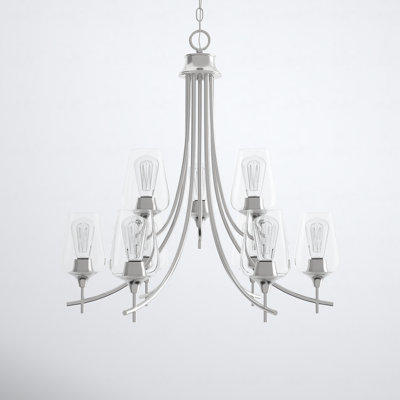 9 - Light Dimmable Tiered Chandelier