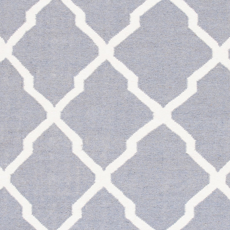 Rodgers Hand Woven Flat Weave Wool/Cotton Geometric Rug in Gray, Round 6'