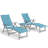Cllgone Outdoor Metal Chaise Lounge Set with Table-1471513697-1471513699