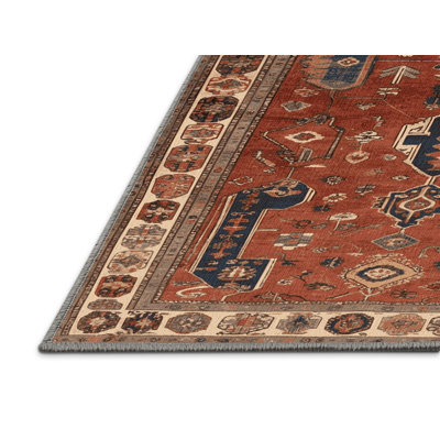 Machine Washable Persian Brown Area Rug