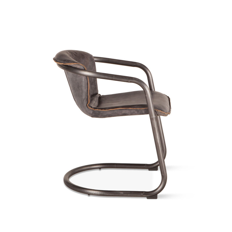 Chiavari Leather Arm Chair, Antique Ebony