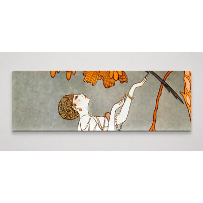 «Woman with Bird and Birdcage», art mural panoramique sur toile
